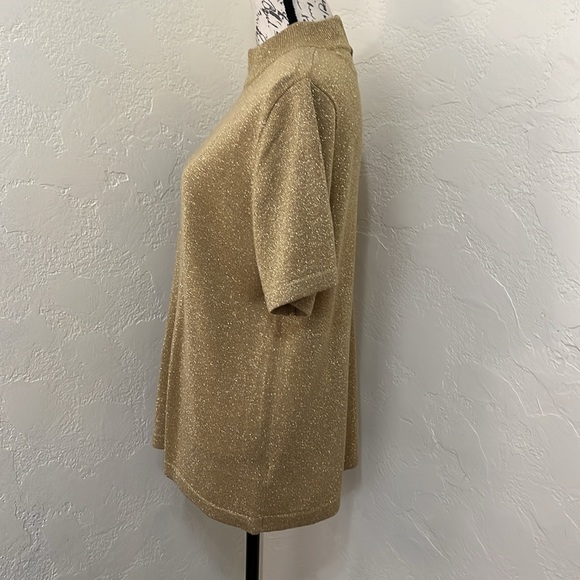 Draper's & Damon's Shimmer Mock Neck Blouse Shimmer Size Large - Picture 6 of 15